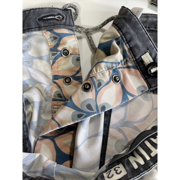 Katin USA Surf Co. Board Shorts Mens Size 32 Surfing Swim Trunks Gray Blue - Picture 10 of 13